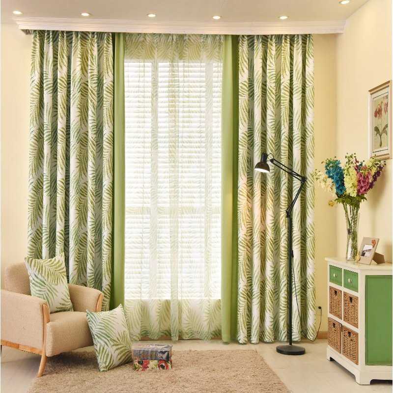 Blackout Curtains with Tropical Palms for Bedroom