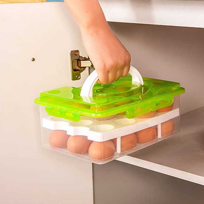 Capacious 2-Tiers Plastic Eggs Storage Box
