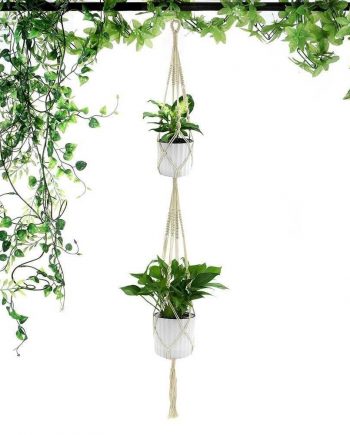 Retro Plant Hanger with 4 Ropes