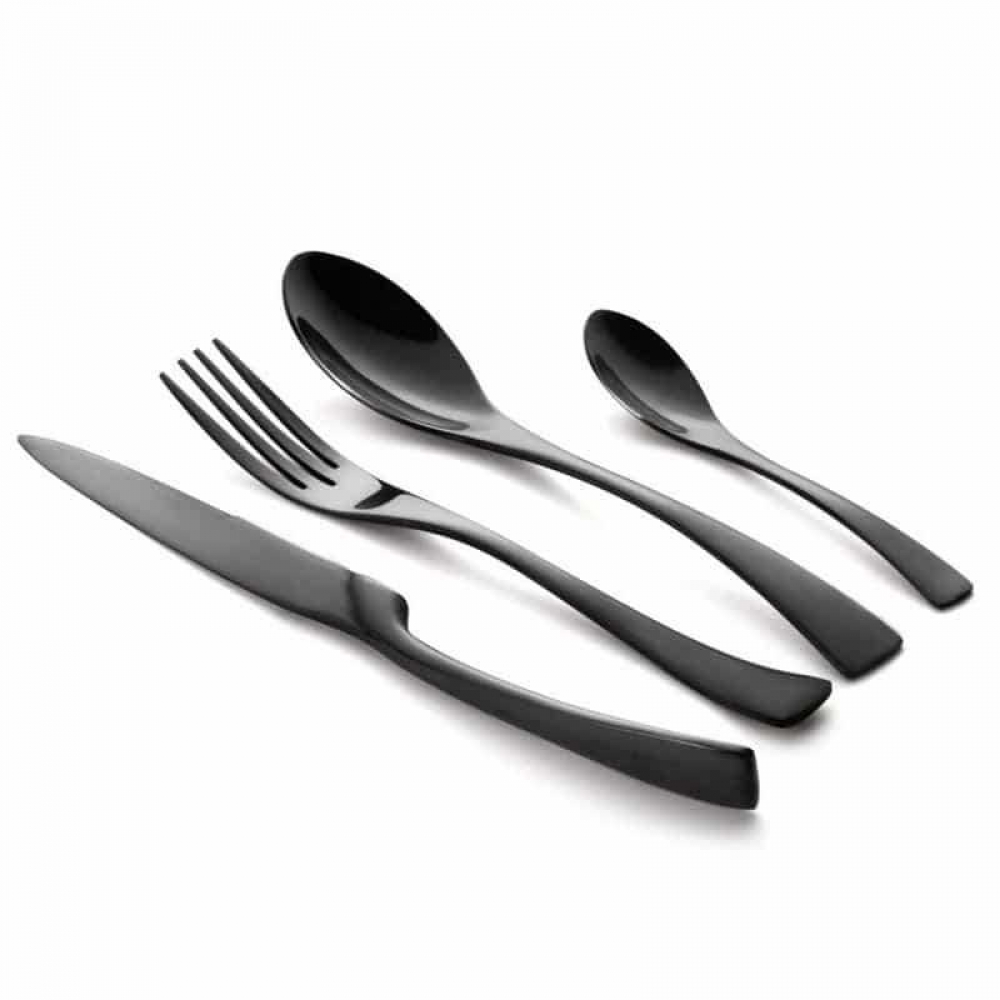 Black Color Stainless Steel Dinnerware Sets