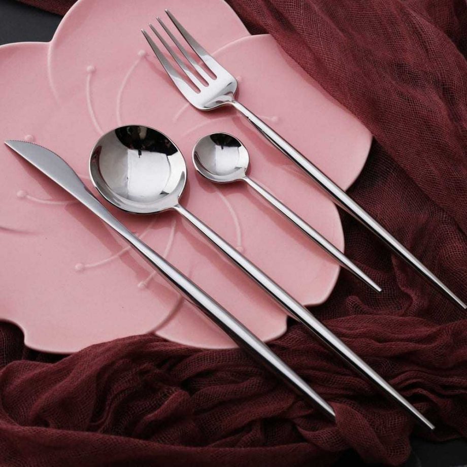 Silver Stainless Steel Tableware 4 pcs Set