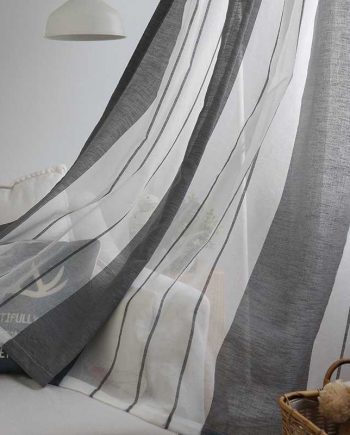 Gray Linen Tulle Curtains for Bedroom