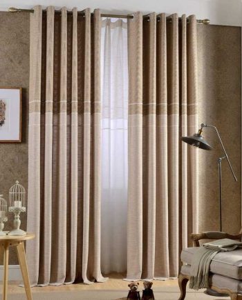 Laconic Striped Jacquard Curtains with Tulle