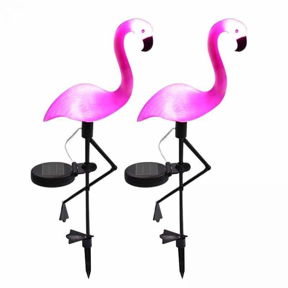 Solar Powered Pink Flamingo Lights