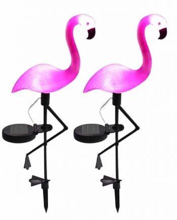 Solar Powered Pink Flamingo Lights