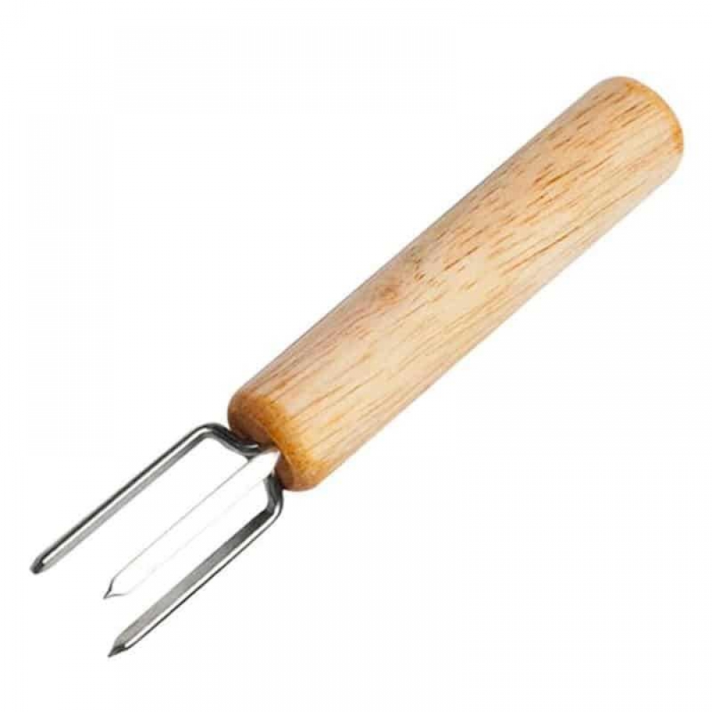 Wooden Stainless Steel BBQ Fork